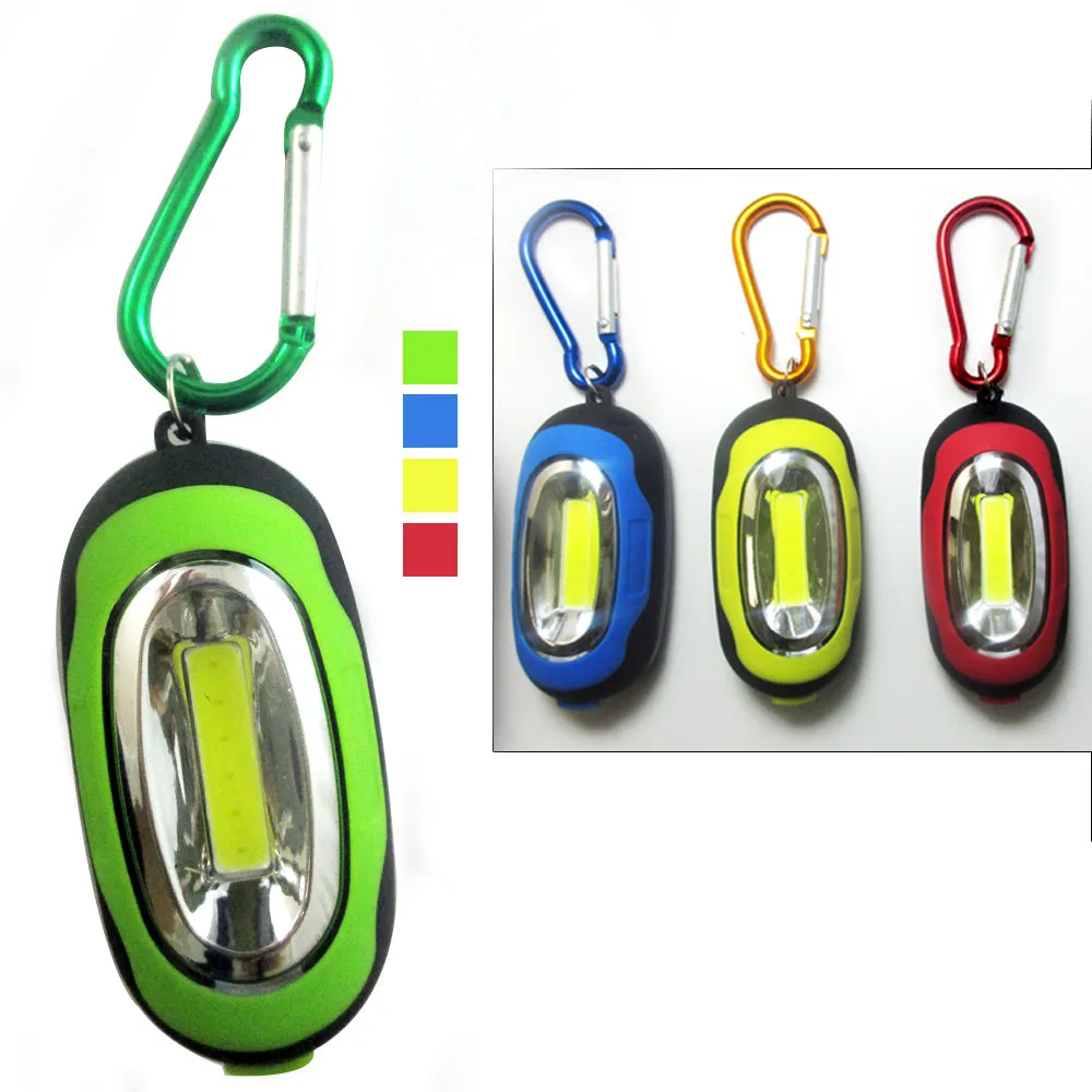 12x COB LED Keychain Portable Flashlight Key Ring Carabiner Camping Light Hiking