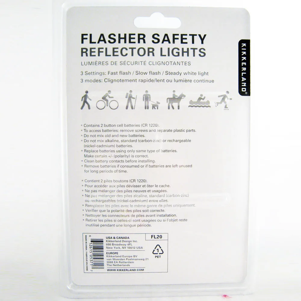 2 LED Flasher Safety Reflector Lights Bike Key Chain Hiking Jogging Walk Tag Pet