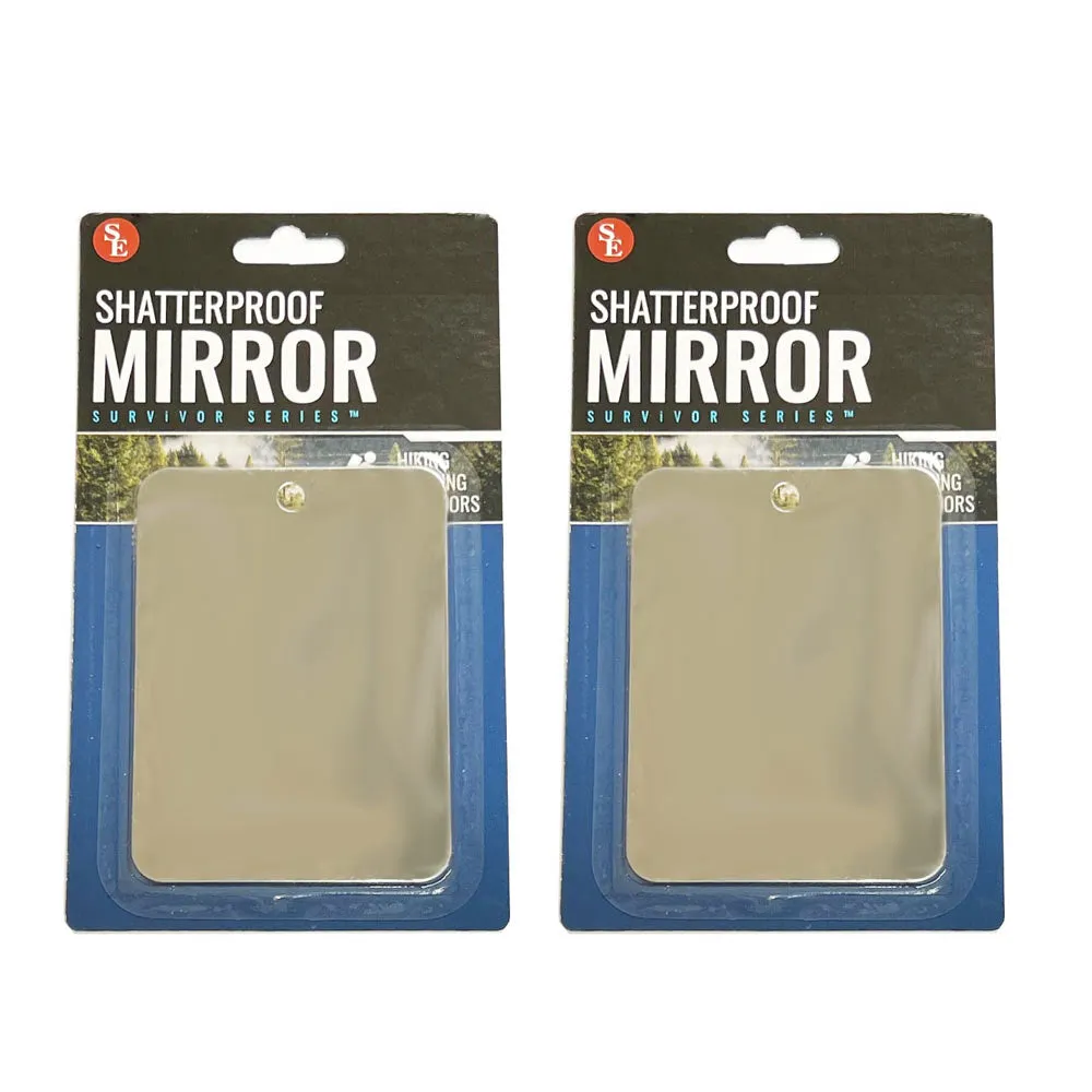2 Pack Signal Mirror Lightweight Emergency Shatterproof Survival Camping Hiking