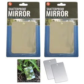 2 Pack Signal Mirror Lightweight Emergency Shatterproof Survival Camping Hiking