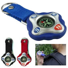 2 Pc Survival Outdoor Compass Liquid Filled Keychain Camping Hiking Military