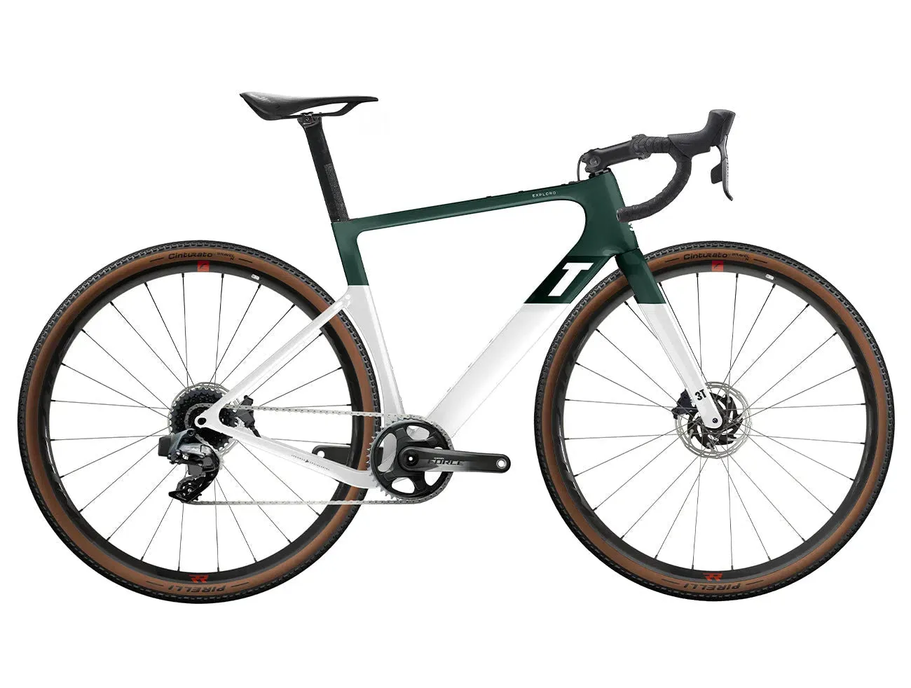3T Exploro Max Complete Bike Gravel  Sram Rival AXS 1x - Emerald/White