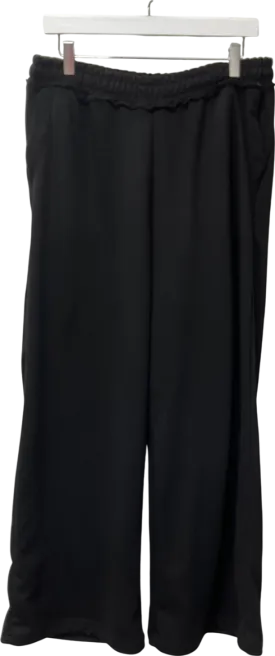 boohooMan Black Extreme Wide Leg Raw Edge Loopback Jogger UK M