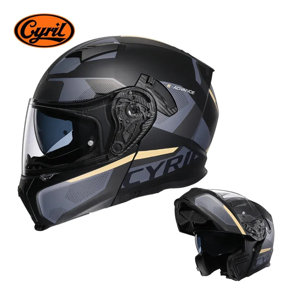 CYRIL Dual Visor Modular Flip-up Full Face Motorcycle Helmet DOT Approved