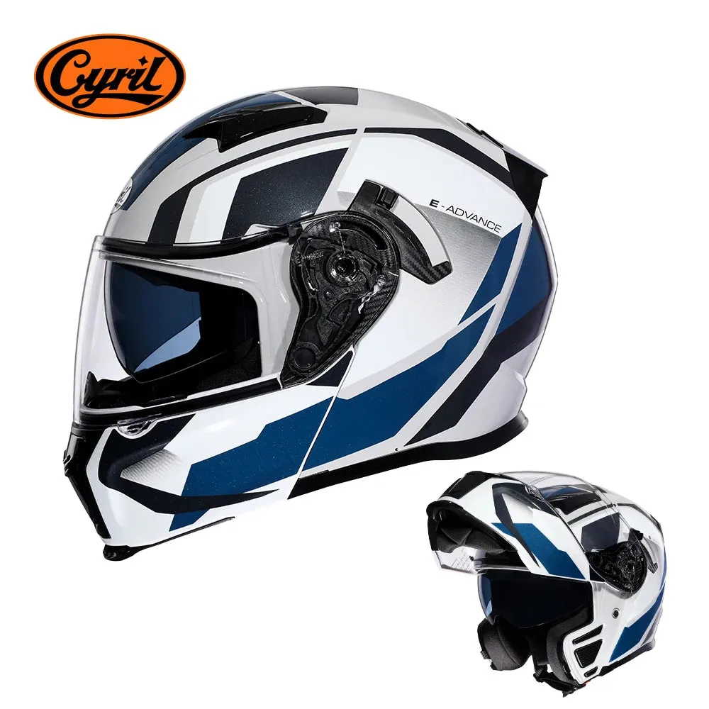 CYRIL Dual Visor Modular Flip-up Full Face Motorcycle Helmet DOT Approved