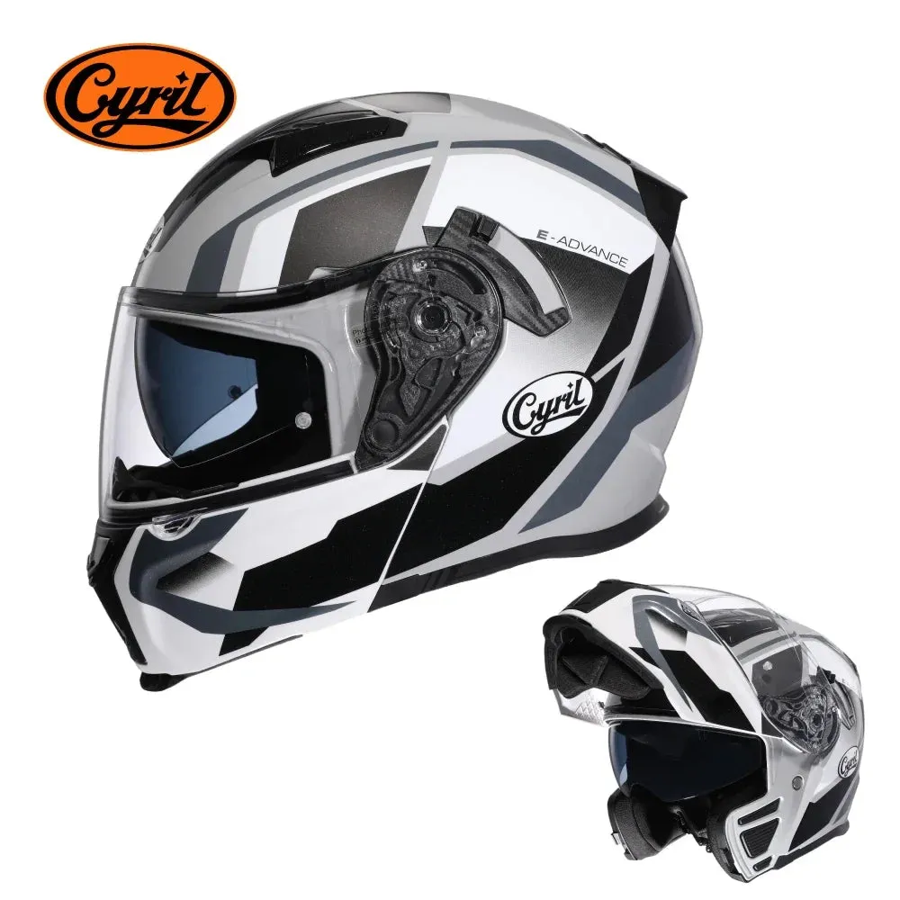 CYRIL Dual Visor Modular Flip-up Full Face Motorcycle Helmet DOT Approved