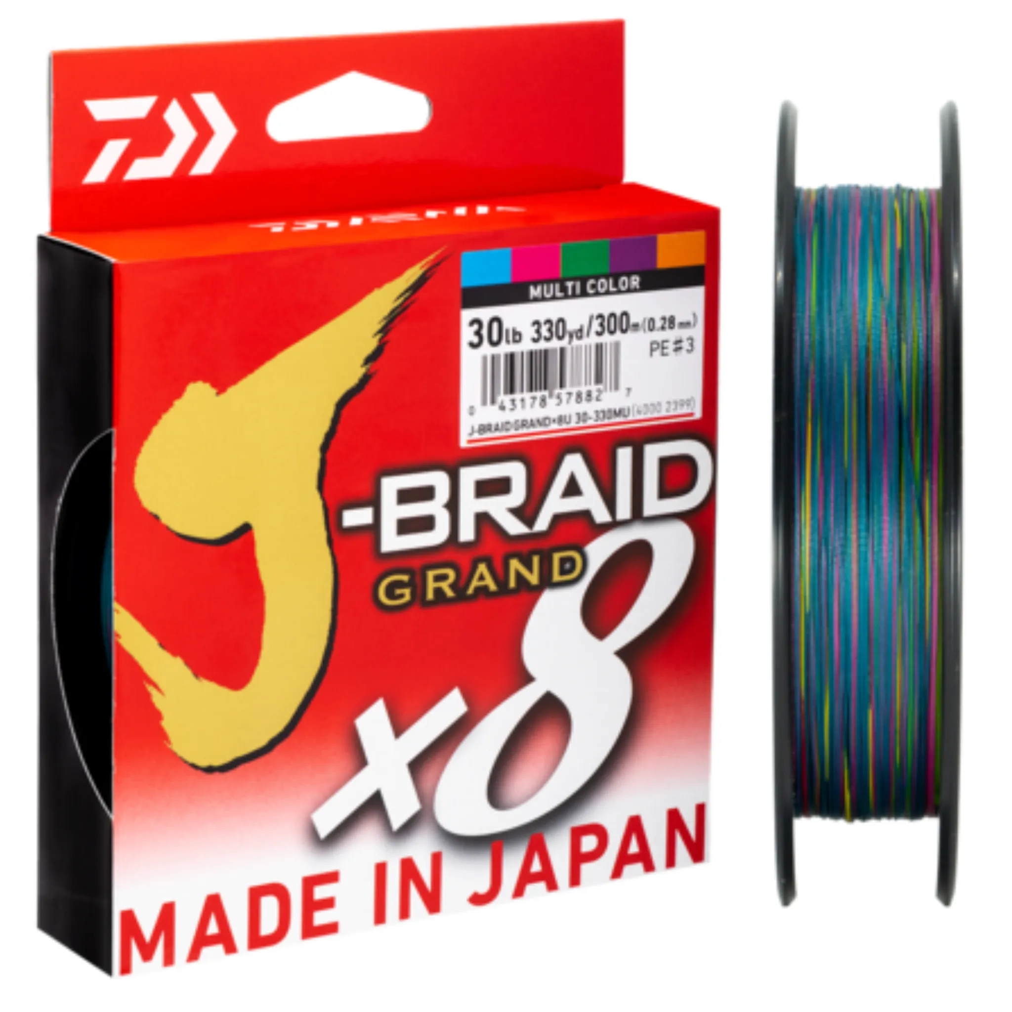 Daiwa J Braid Grand X8 Multi Colour Braid