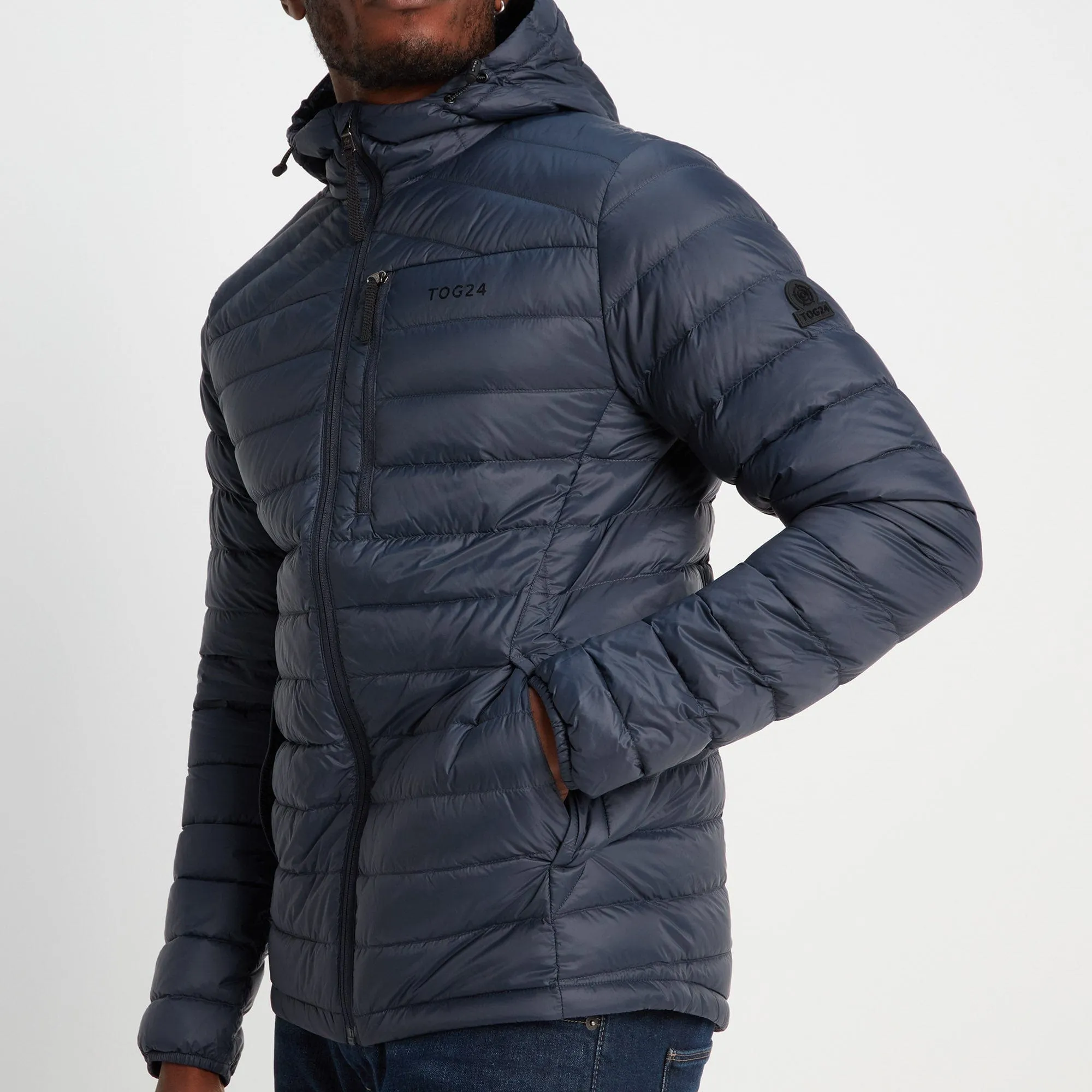 Drax Mens Hooded Down Jacket - Navy