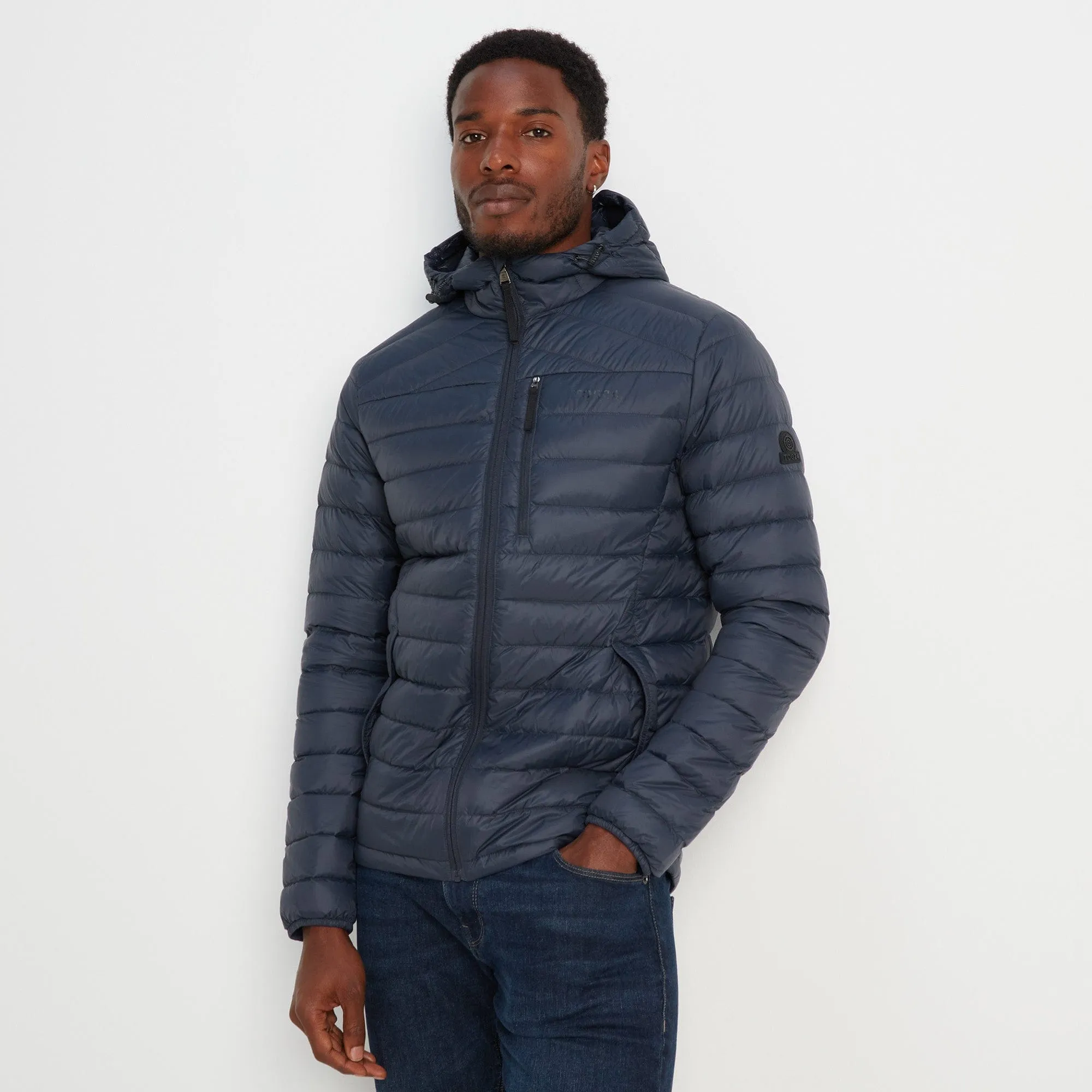 Drax Mens Hooded Down Jacket - Navy