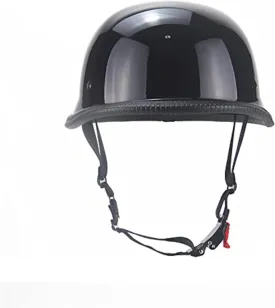 German Flat/Shiny/Matt Black Novelty Skull Cap Half Helmet S,M,L,XL,XXL