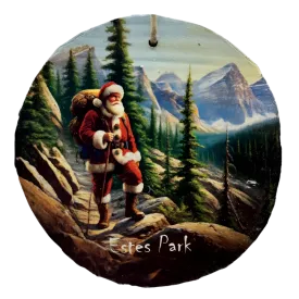 Hiking Santa Ornament