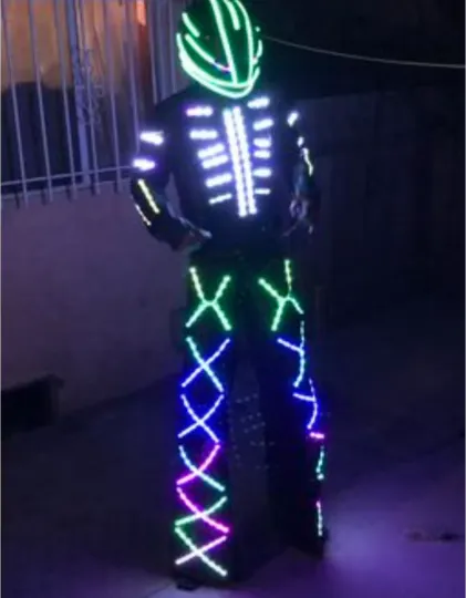illuminated Cyborg Helmet HUBOPTIC® Helmet Sound Reactive Light Up Helmet ledhelmet3001