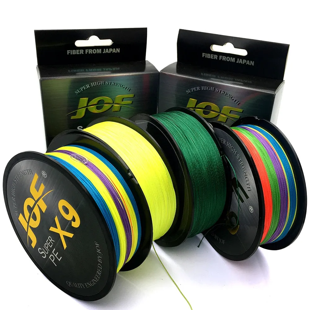 JOF X9/X12 300-500M Braided Line 9/12 Strands MultiColor Multifilament Saltwater PE Line 20-80LB
