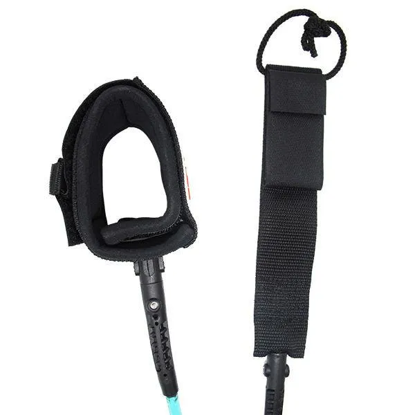 Palantic Surfing Black Leash w/ Neoprene Ankle Cuff & Swivel Joints, 6ft
