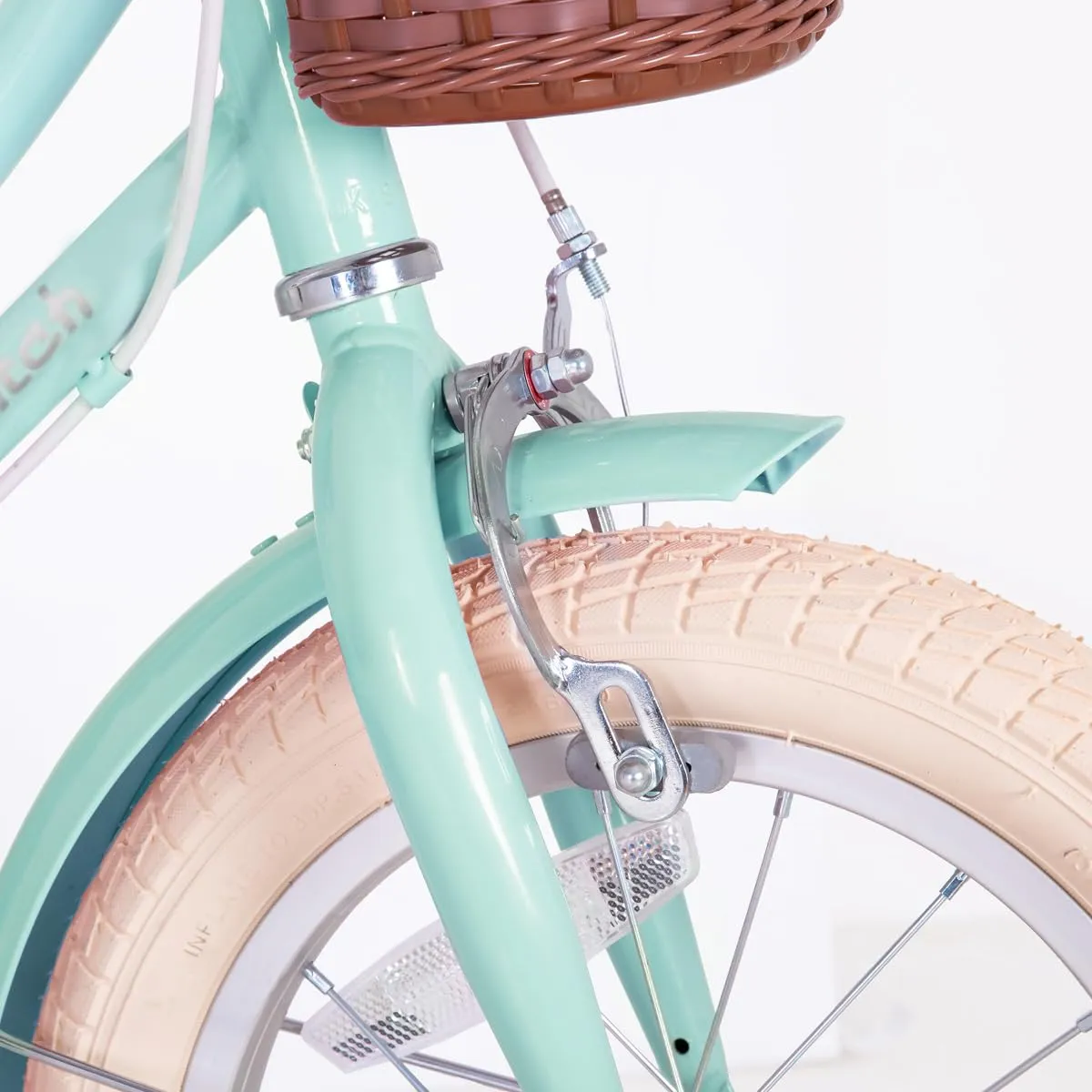 STITCH Manchi 16 Inch Kids Bike for 4-7 Years Old Girls, Girls Bicycle with Stabilisers & Basket,Mint Green