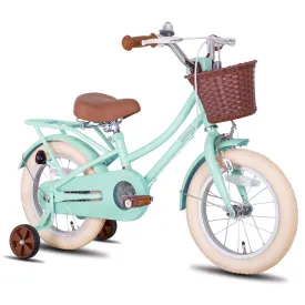 STITCH Manchi 16 Inch Kids Bike for 4-7 Years Old Girls, Girls Bicycle with Stabilisers & Basket,Mint Green