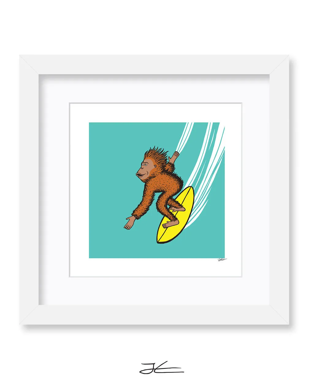 Surfing Orangutan - Print/ Framed Print