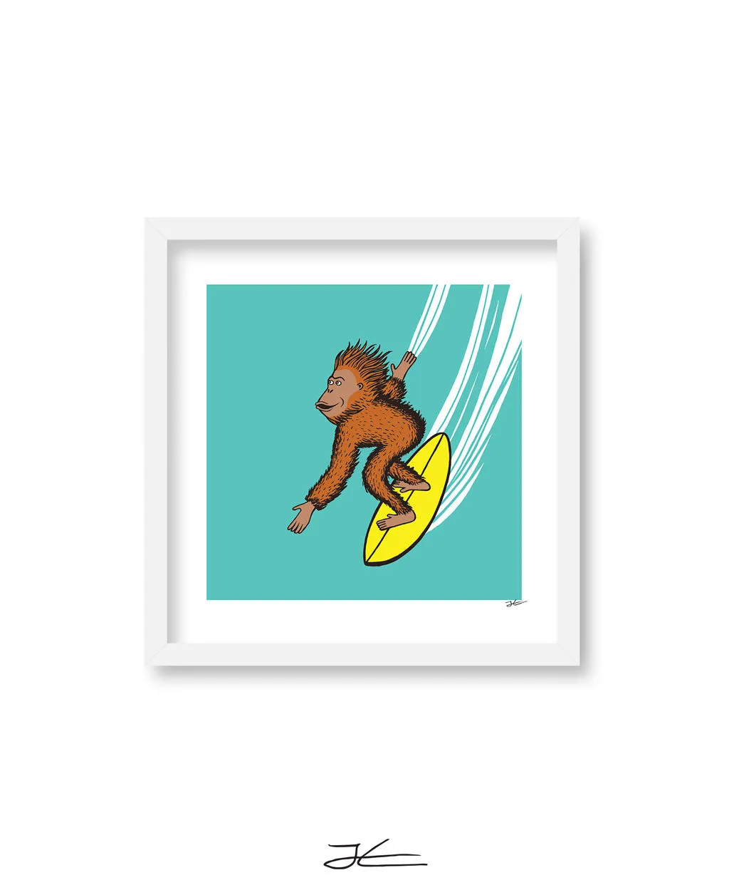 Surfing Orangutan - Print/ Framed Print